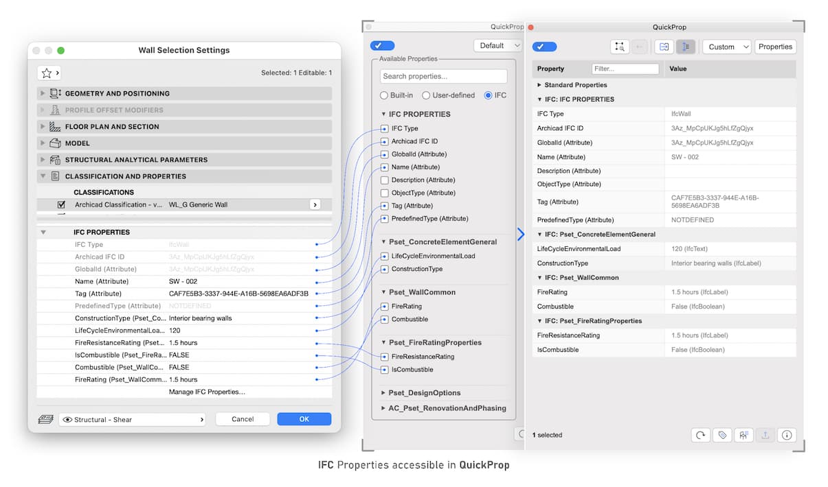 QuickProp now supports IFC properties