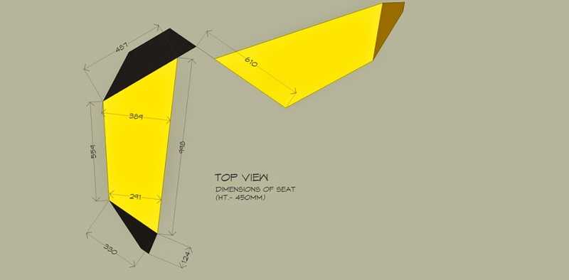 Multi-fold form top view with dimensions